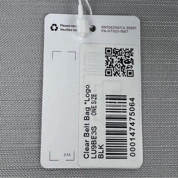 NEW Lululemon Everywhere Belt Bag 1L Clear/Black *LOGO - Concert Sporting Events - Picture 5 of 10